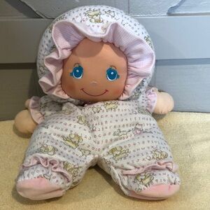 Little Darlings Plush Baby Doll Embroidered Face 1994 Well Made Toys Pink 18”